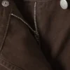 Falda-pantalón cruzada asimétrica de sarga de algodón – Marrón oscuro Falda-pantalón cruzada asimétrica de sarga de algodón – Marrón oscuro
