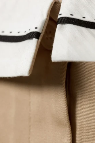 Falda plisada con cintura plegada – Beige