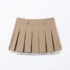 Falda plisada de talle bajo – Beige empolvado