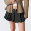 Falda plisada de traje – Gris oscuro jaspeado