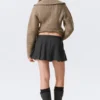 Falda plisada de traje – Gris oscuro jaspeado
