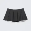 Falda plisada de traje – Gris oscuro jaspeado