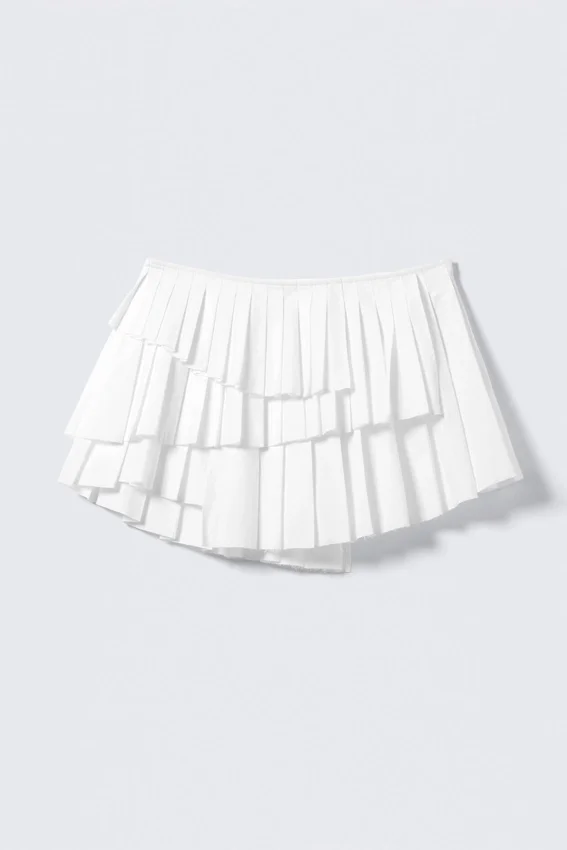 Falda plisada en capas – Blanca Falda plisada en capas – Blanca