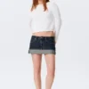 Falda vaquera ajustada de talle bajo – Blue Anthem – Azul medio