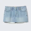 Falda vaquera de talle bajo con dobladillo sin rematar – Azul fresco – Azul claro Falda vaquera de talle bajo con dobladillo sin rematar – Azul fresco – Azul claro