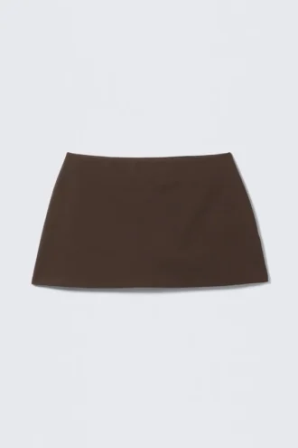 Faldita tipo falda-pantalón sin cremallera – Marrón oscuro