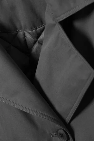 Gabardina acolchada oversize – Gris oscuro