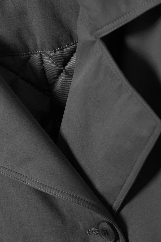 Gabardina acolchada oversize – Gris oscuro Gabardina acolchada oversize – Gris oscuro