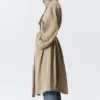 Gabardina de corte holgado con cuello de embudo – Beige Gabardina de corte holgado con cuello de embudo – Beige