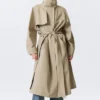Gabardina de corte holgado con cuello de embudo – Beige Gabardina de corte holgado con cuello de embudo – Beige