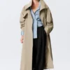 Gabardina de corte holgado con cuello de embudo – Beige Gabardina de corte holgado con cuello de embudo – Beige