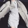 Gabardina de corte holgado con cuello de embudo – Beige Gabardina de corte holgado con cuello de embudo – Beige