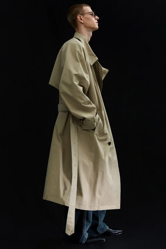 Gabardina holgada de doble botonadura – Beige Gabardina holgada de doble botonadura – Beige