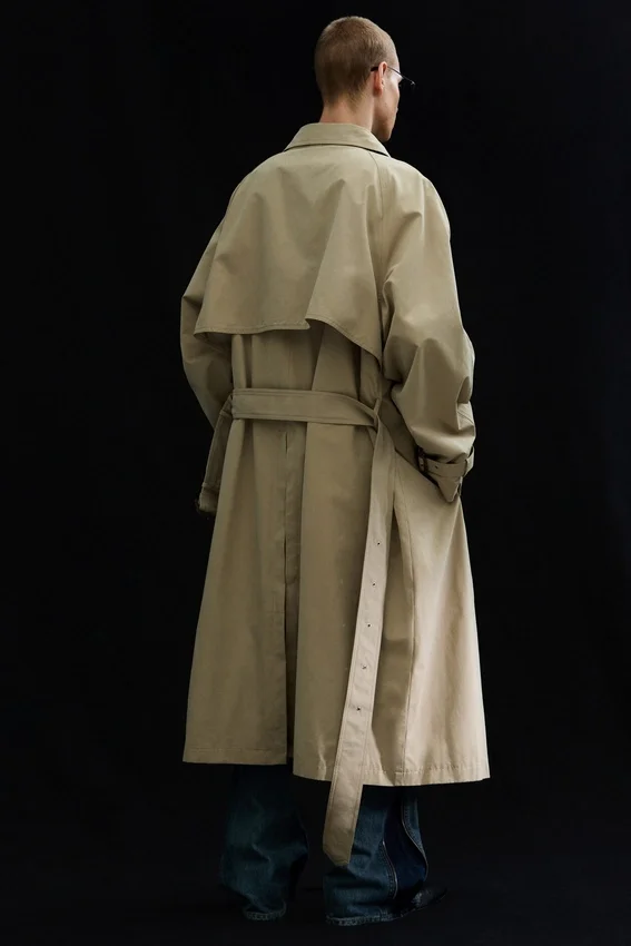 Gabardina holgada de doble botonadura – Beige Gabardina holgada de doble botonadura – Beige
