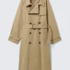 Gabardina holgada de doble botonadura – Beige Gabardina holgada de doble botonadura – Beige