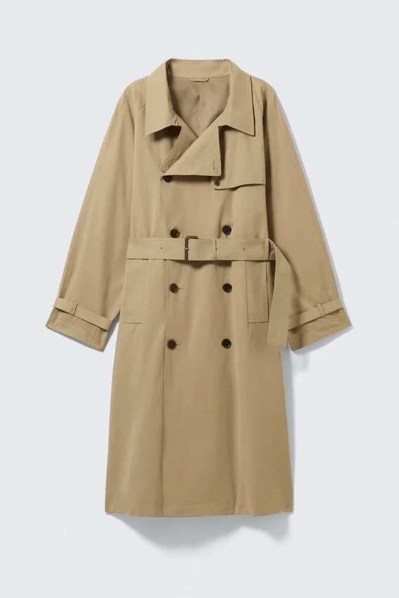 Gabardina holgada de doble botonadura – Beige Gabardina holgada de doble botonadura – Beige