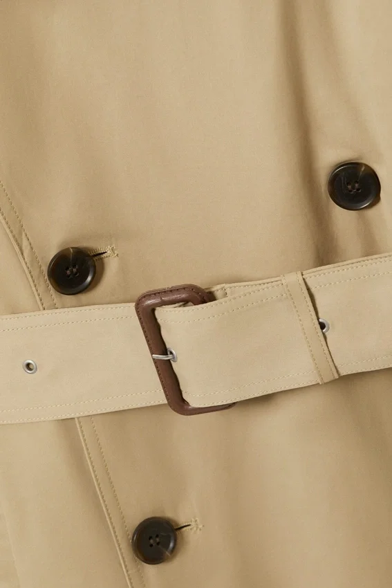 Gabardina holgada de doble botonadura – Beige Gabardina holgada de doble botonadura – Beige
