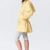 Gabardina holgada de un solo botonadura Rosabel – Amarillo claro