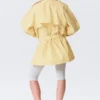 Gabardina holgada de un solo botonadura Rosabel – Amarillo claro