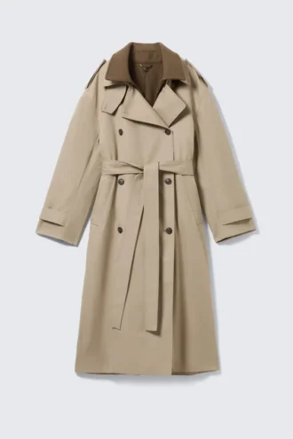 Gabardina oversize con forro desmontable – Beige