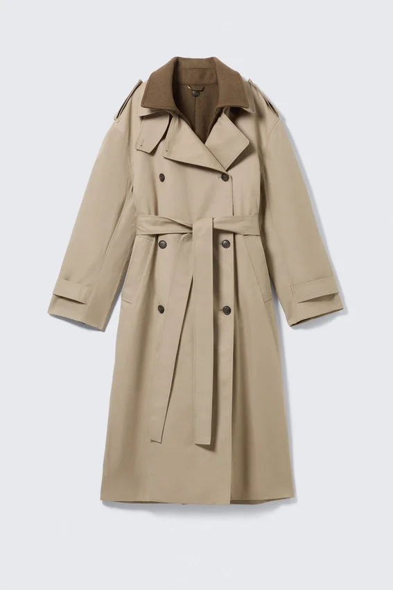 Gabardina oversize con forro desmontable – Beige Gabardina oversize con forro desmontable – Beige