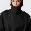 Gabardina oversize de doble botonadura Faustina C – Negro Gabardina oversize de doble botonadura Faustina C – Negro