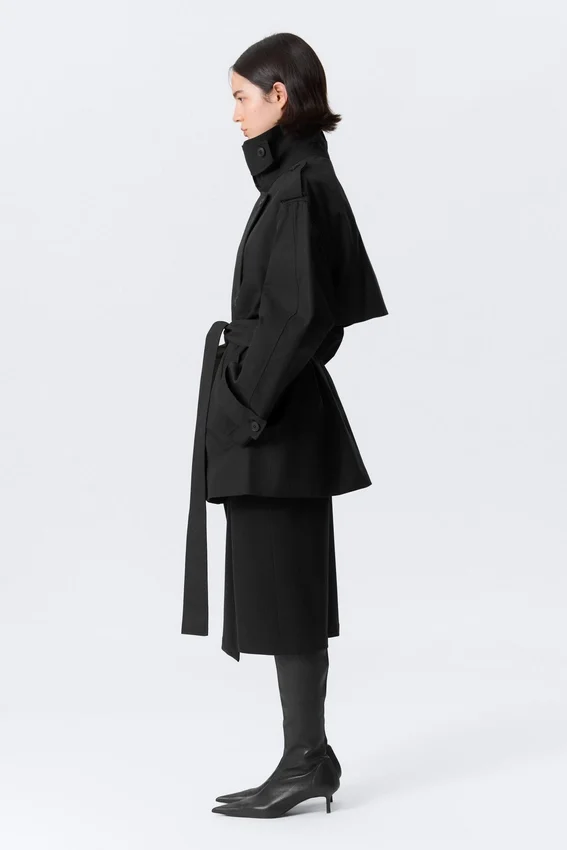 Gabardina oversize de doble botonadura Faustina C – Negro Gabardina oversize de doble botonadura Faustina C – Negro