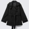 Gabardina oversize de doble botonadura Faustina C – Negro Gabardina oversize de doble botonadura Faustina C – Negro