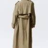 Gabardina oversize de lona con doble botonadura – Beige Gabardina oversize de lona con doble botonadura – Beige