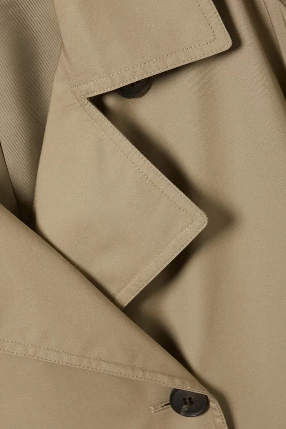 Gabardina oversize de lona con doble botonadura – Beige Gabardina oversize de lona con doble botonadura – Beige