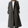 Gabardina oversize de lona con doble botonadura – Gris oscuro Gabardina oversize de lona con doble botonadura – Gris oscuro