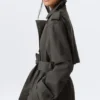 Gabardina oversize de lona con doble botonadura – Gris oscuro Gabardina oversize de lona con doble botonadura – Gris oscuro