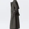 Gabardina oversize de lona con doble botonadura – Gris oscuro Gabardina oversize de lona con doble botonadura – Gris oscuro