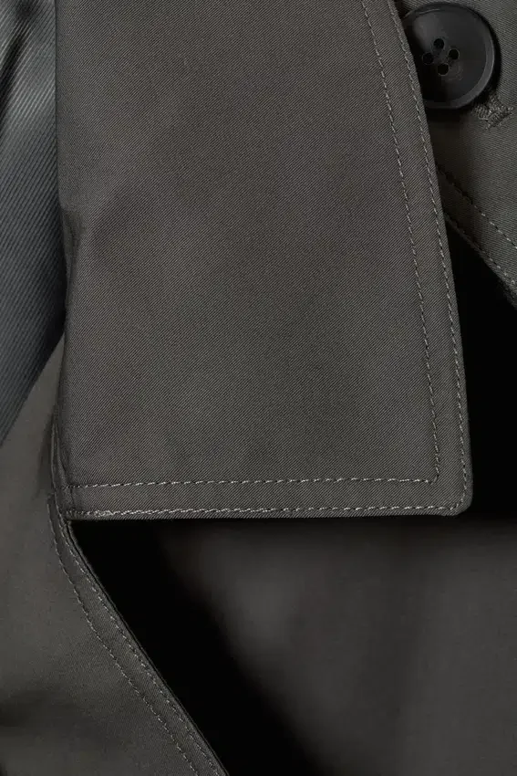 Gabardina oversize de lona con doble botonadura – Gris oscuro Gabardina oversize de lona con doble botonadura – Gris oscuro