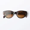 Gafas de sol angulares de ojo de gato – Carey – Lentes marrones