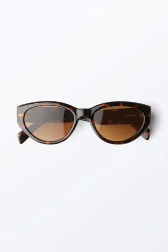 Gafas de sol angulares de ojo de gato – Carey – Lentes marrones