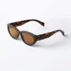 Gafas de sol angulares de ojo de gato – Carey – Lentes marrones