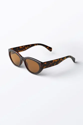 Gafas de sol angulares de ojo de gato – Carey – Lentes marrones
