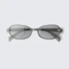 Gafas de sol con montura ovalada fina – Greige – Lentes grises