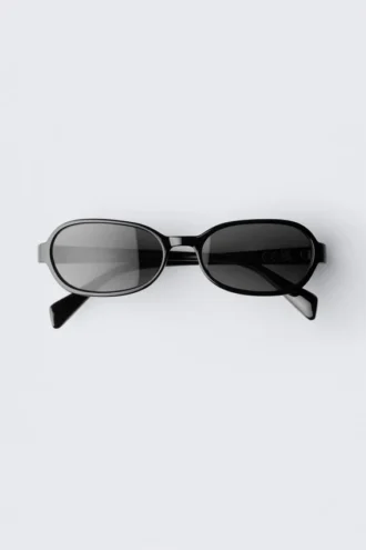 Gafas de sol con montura ovalada fina – Negro