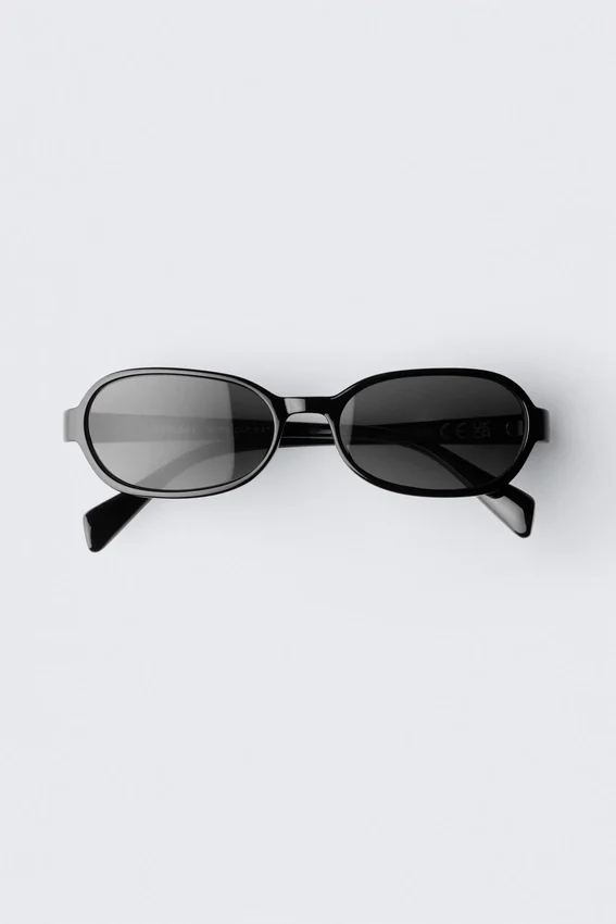 Gafas de sol con montura ovalada fina – Negro Gafas de sol con montura ovalada fina – Negro