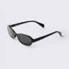 Gafas de sol con montura ovalada fina – Negro Gafas de sol con montura ovalada fina – Negro