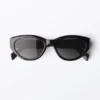 Gafas de sol de ojo de gato angulares – Negro – Lentes negras Gafas de sol de ojo de gato angulares – Negro – Lentes negras