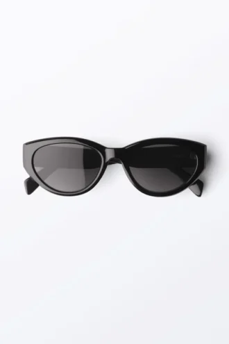 Gafas de sol de ojo de gato angulares – Negro – Lentes negras