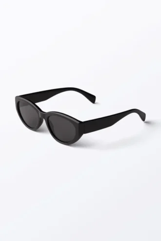 Gafas de sol de ojo de gato angulares – Negro – Lentes negras