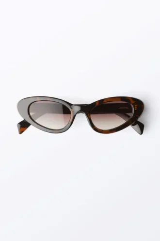 Gafas de sol de ojo de gato con alas – Carey – Lentes tintadas en rojo