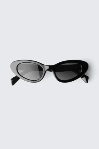 Gafas de sol de ojo de gato con alas – Negro – Lentes negras