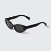 Gafas de sol de ojo de gato con alas – Negro – Lentes negras