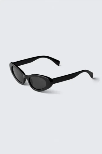 Gafas de sol de ojo de gato con alas – Negro – Lentes negras