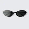 Gafas de sol metálicas ovaladas – Negro – Lentes oscuras